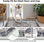 KOZYFLY Area Rug 4x6 Ft Washable Rugs for Entryway Non Slip Faux Wool Printed Throw Rug for Kitchen Bedroom Hallway Living Room Indoor Floor Decoration, Black/Taupe/Beige