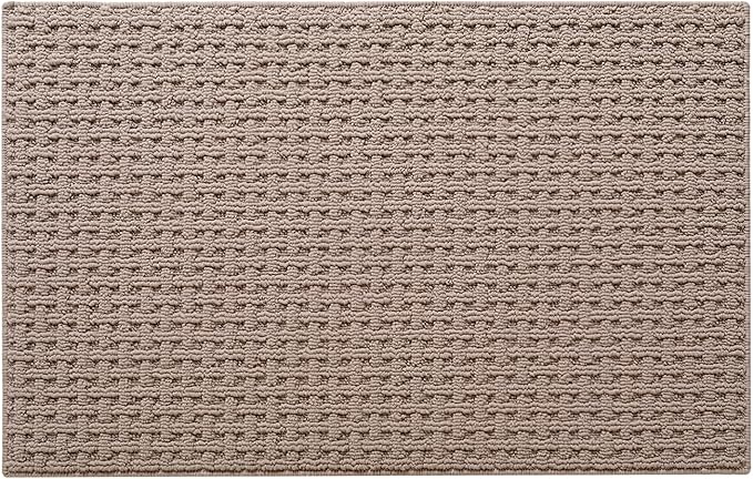 LUMI Washable Door Mat Indoor Entrance 32x48, Dirt Trapper Front Door Mats with Absorbent Interior and Non-Slip Rubber Backing, Entryway Doormat, Beige