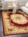 Unique Loom Versailles Collection Traditional Classic Floral Motif Area Rug (10' 0 x 14' 0 Rectangular, Burgundy/Ivory)