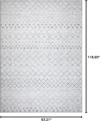 GLN Rugs Contemporary Collection - Machine Washable Area Rug, Contemporary Washable, Non Slip, Low Pile Chenille Rug, Living Room, Bedroom, Kitchen Rug (8' x 10' Gray 0166)