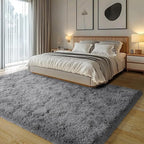 Dark Gray Fluffy Rug Plush Carpet for Bedroom Dorm, Non-Slip High Pile Rug, Shag Rug for Playroom Nursery Home Office Decor 8X10 Ft
