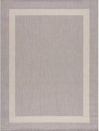 CAMILSON Outdoor Rug 9x12,Large Modern Outside Rugs for Patios Porches Waterproof Durable Washable Non-Shedding, Easy-to-Clean Indoor Outdoor Area Carpet (9 x 12, Bordered - Gray/White)