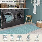 Lahome Moroccan Entry Rugs for Inside House 2x3 Non-Slip Washable Front Indoor Door Mat Entrance Rubber Backing Untra-Thin Small Kitchen Rug, Geometric Print Inside Doorway Rug for Bathroom Sink