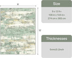 GENIMO Abstract Area Rug 9x12, Washable Large Modern Rug Non Slip, Low Pile Lightweight Soft Carpet for Living Room, Bedroom, Dining Room, Light Green