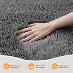 Zentavio Area Rugs for Living Room Grey Rugs for Bedroom Large 6x9 Carpet Fluffy Furry Soft Shag Aesthetic Plush High Pile Gray Throw Rug for Nursery Kids Room Dorm