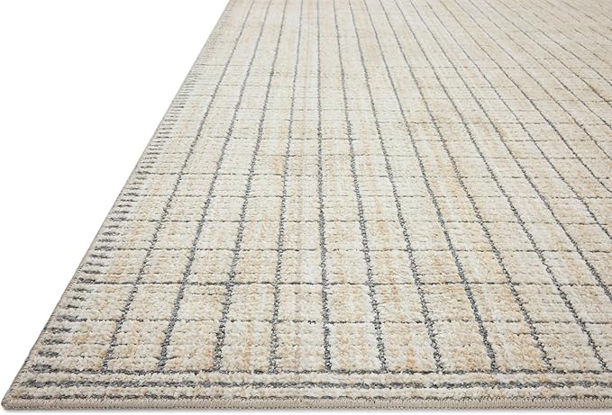 Loloi Amber Lewis Bexley Collection BEX-04 Slate/Natural 2'-7" x 12'-0" Runner Rug Neutral, Textured, Living, Bedroom, Dining, Carpet
