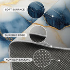 2x3 Abstract Marble Rugs for Entryway - Blue-White-Marble Small Area Rugs, Luxury Stone Pattern Laundry Room Carpet Non Slip Accent Throw Rug for Bathroom Kitchen Sink Front Door