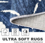 KILOCOCO Hallway Runner Rug 3x10 Runners for Hallways Washable Runner Soft Non Slip Printed Geometric Rubber Backed Low-Pile Rug Runners for Bedroom Kitchen Living Room Boho Rugs, Blue