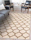 Rugs.com Lattice Collection Rug – 8x10 Beige and Light Brown Medium-Pile Rug Perfect for Living Rooms, Large Dining Rooms, Open Floorplans