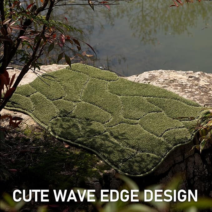 Large Dog Door Mat for Muddy Paws, 24x59 Absorbent Dirt Trapper Long Door Mat, Non-Slip Washable Mud Mat for Dogs, Polyester Microfiber Soft Pet Rug Mat for Entryway, Mud Dog Paws, Patio (Olive Green)