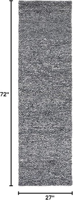 SAFAVIEH Natura Collection Runner Rug - 2'3" x 6', Dark Grey, Handmade Wool Blend, Textured Design, Ideal for Hallway, Bedroom, Foyer (NAT620H)