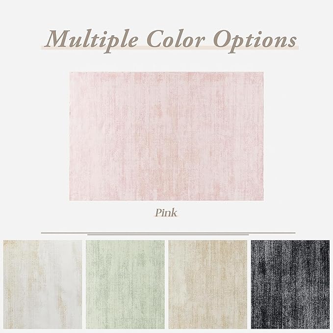 Large Area Rug for Bedroom,Washable Abstract Boho Rugs for Living Room 9x12,Pink