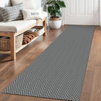 2x6 Ft Braided Runner Rug Washable Runners for Hallways Kitchen Runner Rug with Rubber Backing Cotton Entryway Runner Indoor, Woven Floor Carpet for Hall Kitchen Bedroom, Charcoal Gray/Gray