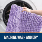 OLANLY Bathroom Rugs 70x46, Extra Soft Absorbent Chenille Bath Rugs, Rubber Backing Quick Dry, Machine Washable Bath Mats for Bathroom Floor, Tub and Shower, Home Decor Accessories, Lavender