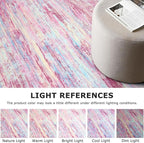 2x3 Modern Abstract Rug for Entryway, Pink Colorful Super Soft Small Area Rug, Washable Non-Slip Kitchen Rugs, Low-Pile Mat for Bedside, Indoor Door Mat