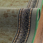 Antep Rugs Alfombras Bordered Modern 2x10 Non-Slip (Non-Skid) Low Pile Rubber Backing Indoor Area Runner Rug (Green, 2' x 10')
