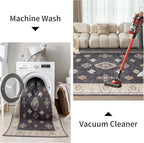 ILANGO Area Rugs 3'x5' Non Slip for Entry Indoor Vintage Washable Rugs for Laundry Entryway Hallway Ultra-Thin Low-plie Floor Carpet for Bedroom Living Room Kitchen