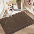 BEQHAUSE Door Mat 20" x 32", Non-Slip Door Mats Indoor Entryway Rugs Washable Low-Profile Absorbent and Stain Resist Floor Mats, Dog Door Mat for Front Back Door, Muddy Wet Shoes & Paws, Brown