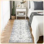 Istana Hallway Runner Rug 2.5x8 – Navy Entryway Rug -Silk's Soft Touch Runners for Hallways - Stylish Kitchen Runner Rug Non Slip