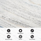 Rugshop Marble Swirl Distressed Gray Area Rug 7' 10" x 10' Ideal for Sectional Seating Areas, Bedrooms, or Large Dining Spaces