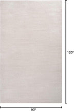 Eyely UES100D-8 Supersoft Haze Solid Low-Pile Indoor Area Rug Casual;Contemporary;Solid;Traditional, Bedroom, Kitchen, Living Room, Easy-Cleaning, Non-Shedding, 8 X 10, Ivory