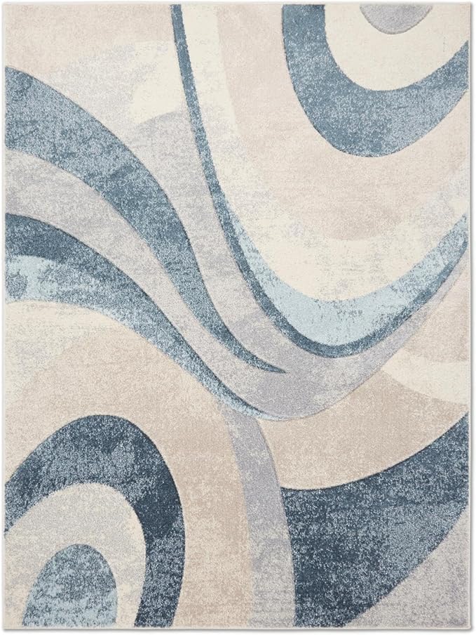 Home Dynamix Tribeca Slade Modern Area Rug, Abstract Blue 9'2"x12'5", Rectangular