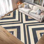 Modern Geometric Rug, Washable 3x4 Rug for Living Room, Herringbone Chevron Patterned Indoor Carpet, Modern Geometric Decor for Home, Bedroom, Soft Non Slip Thin Design FER73