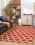 Rugs.com Lattice Collection Rug – 10x14 Light Terracotta Medium-Pile Rug Perfect for Living Rooms, Large Dining Rooms, Open Floorplans