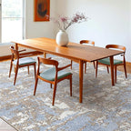 WITSHOCK Abstract 9x12 Rugsfor Living Room: Blue Brown Rugs for Bedroom Aesthetic, Dining Room Under Kitchen Table, Washable Soft Non Slip Large Area Eclectic Unique Décor