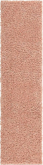 Unique Loom Davos Shag Collection Area Rug - Solid (2' 2" x 8' Runner, Dusty Rose)