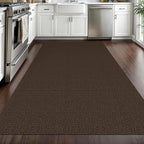 EARTHALL Washable Area Rug 4x6 Ft Non Slip Rugs for Entryway Braided Rubber Backed Bedroom Carpet Cotton Entry Rug Woven Floor Carpets for Bedroom Dining Room Living Room, Brown/Coffee