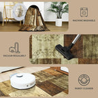 DweIke Large Modern Washable Area Rugs 8x10, Living Room Rug Non-Slip and Non-Shedding Large Rugs for Bedroom, Low Pile Indoor Rubber Backed Carpets for Dining Office Home Decor, Brown