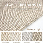 KOZYFLY Washable Area Rug 4x6 ft Non Slip Rubber Backed Living Room Rugs Braided Woven Cotton Kitchen Rugs Indoor Outdoor Entryway Rug Floor Carpet for Dining Living Room Bedroom, Ivory/Khaki