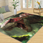 Dinosaurs Rugs for Bedroom - 6x9 Area Rug - 3D Dinosaurs Rugs for Living Room, Forest Animals Rug, Non-Slip Washable Home Decor Carpet