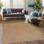 Beverly Rug Easy Jute Checkered Squared Rug 5x7 Washable Durable Indoor Outdoor Area Rugs for Living Dining Room Patio Office Stain Resistant Non Shedding Casual Indoor Outside Carpet 5 x 7 Natural