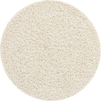 Unique Loom Solid Shag Collection Area Rug (4' 1" Round, Snow White)