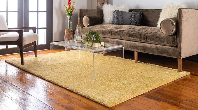 Unique Loom Solo Collection Area Rug - Calabasas (5' 3" x 7' 7" Rectangle, Yellow)