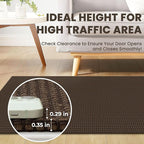 Braided Runner Rug 3x10 Ft Washable Runners for Hallways Non Slip Rubber Backed Kitchen Runners Cotton Long Entryway Runner Indoor, Woven Carpet for Hall Kitchen Entryway, Brown