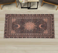 Ambesonne Sun and Moon Decorative Rug, Bohemian Artwork Design of Crescent Solar Ornament Esoteric Stars Ornaments, Quality Carpet for Bedroom Dorm and Living Room, 2' 2" x 3' 7", Pale Rust