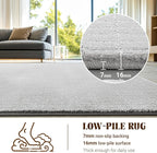 Shilucheng Wool Rug 8x10 Non-Slip, Blend 80% Wool and 20% Cotton Rugs for Living Room, Bedroom, Dinning Room, Soft Durable Cotton Backing Modern Area Rug (Gray/White)