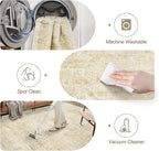 6x9 Area Rug for Living Room Floral Washable Non-Slip Modern Rugs for Bedroom Dinning Room Ultra-Thin Indoor Beige