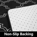 Amearea Fluffy Indoor Trellis Rug, Soft Moroccan Home Rugs for Bedroom, Shag Modern Area Rug for Living Room Kids Room Nursery, Easy Clean, Home Decor Low Pile Carpet, Black 4x6 Feet