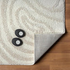 LUXE WEAVERS Geometric Swirl Cream 6x9 Area Rug High Low Modern Carpet