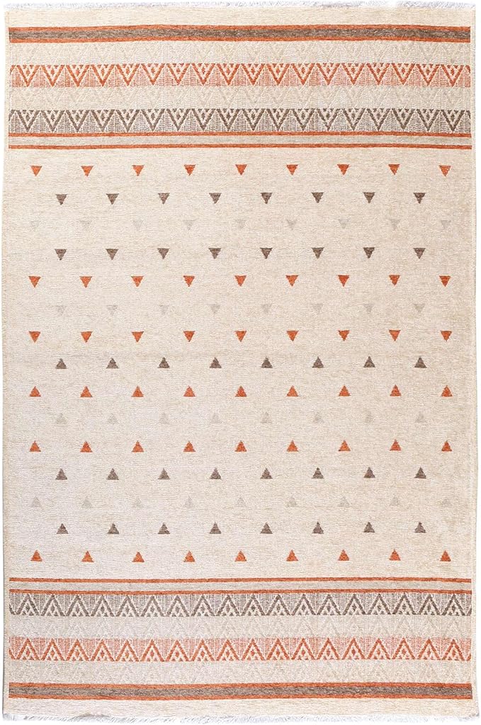 Alfa Rich 4x6 Beige Terracotta Washable Area Rugs for Living Room Kitchen Bedroom Decor Rug