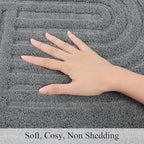 SHACOS Soft Fluffy High Low Pile Arch Pattern Area Rugs 5'3"x7'3" Non Slip Washable Modern Geometric Rug Stain Resistant Carpet for Living Room Bedroom Dining Room Nursery, Grey