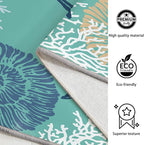 Tritard Coastal Area Rugs Nautical Beach Themed Non-Slip Machine Washable Rugs Modern Floor Carpet for Living Room Bedroom, 8x10, Teal and Turquoise