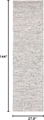 SAFAVIEH Natura Collection Runner Rug - 2'3" x 12', Light Grey & Ivory, Handmade Wool Blend, Textured Design, Ideal for Hallway, Bedroom, Foyer (NAT620G)