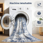 8x10 Area Rugs Living Room: Washable Large Abstract Modern Soft Rug Stain Resistant Indoor Floor Non Slip Accent Carpet for Bedroom Nursery Playroom Dining Room Office Dorm Home House- Navy Grey