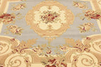 Unique Loom Versailles Collection Traditional Classic Floral Motif Area Rug (6' 0 x 6' 0 Square, Slate Blue/ Ivory)