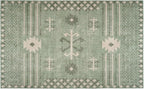 Revival Rugs Flam 5'x8' Zero-Shedding Area Rug for Living Room Bedroom - Oeko-TEX Certified, Low Pile, Spot Clean, Green
